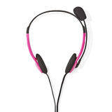 Auriculares Para PC | Diadema 2 Conectores de 3,5 mm 2,0 m Rosa