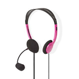 Auriculares Para PC | Diadema 2 Conectores de 3,5 mm 2,0 m Rosa