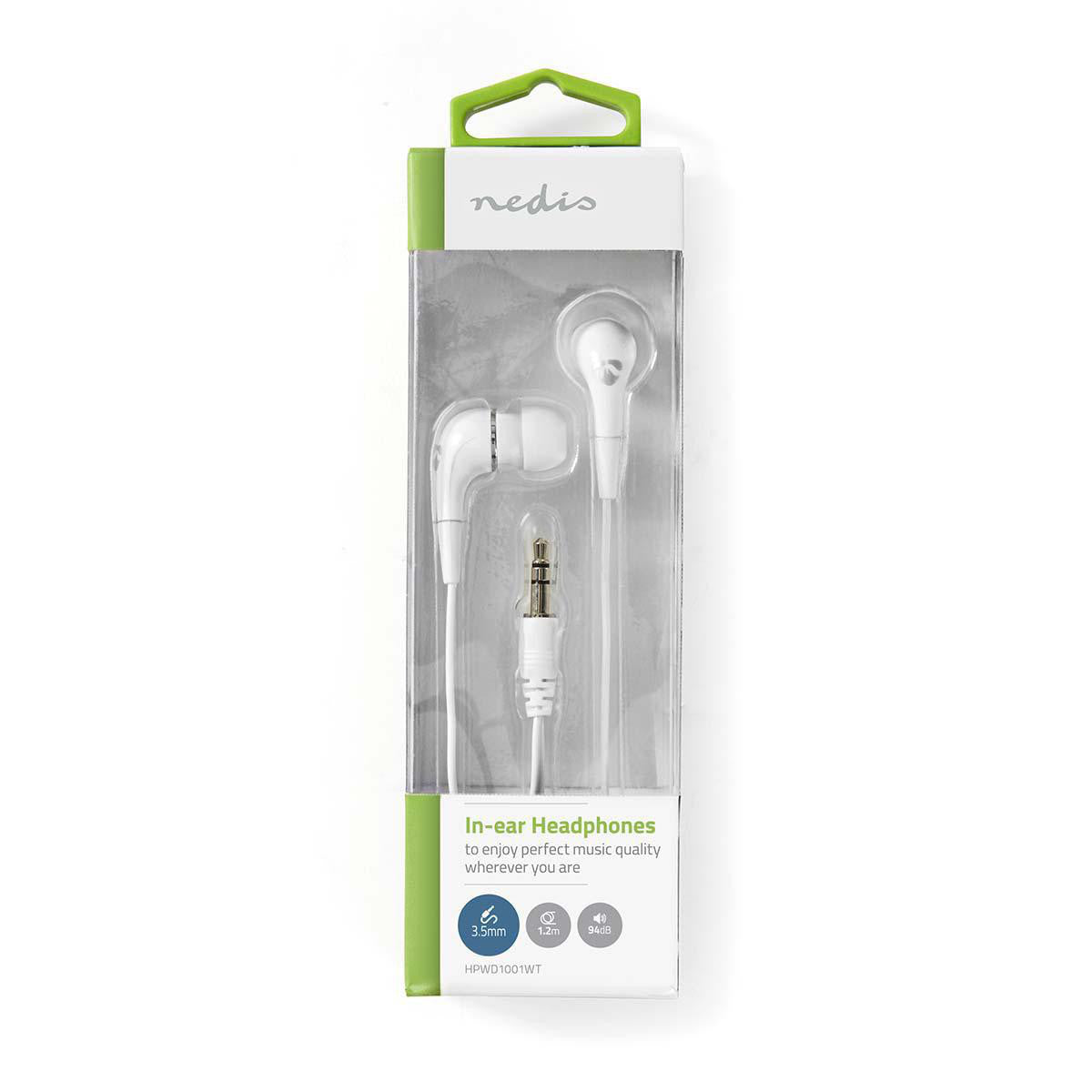 Wired Headphones | 1.2m Round Cable In-ear White Auriculares