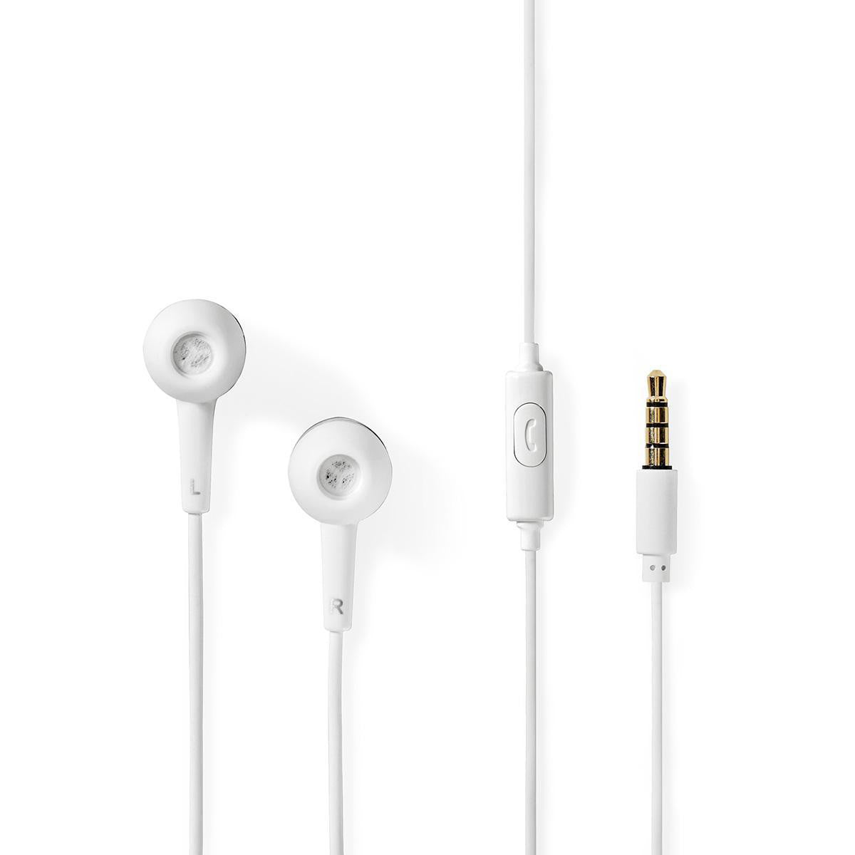 Wired Headphones | 1.2m Round Cable In-ear Built-in Microphone White