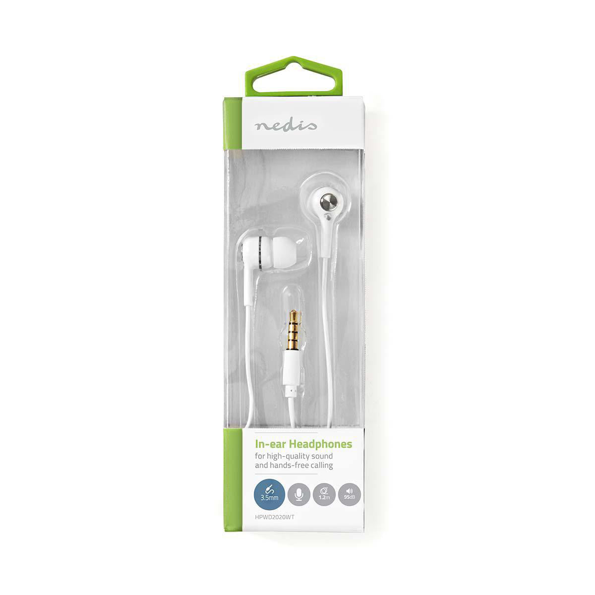 Wired Headphones | 1.2m Round Cable In-ear Built-in Microphone White