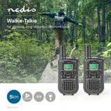 Walkie-talkie | Alcance de 5 km 8 Canales VOX 2 Unidades Negro