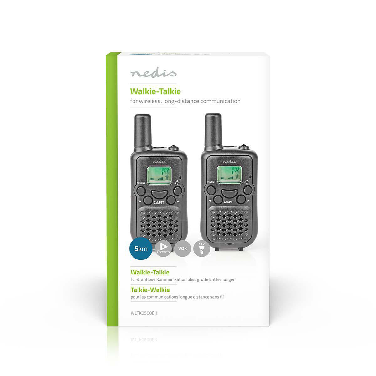 Walkie-talkie | Alcance de 5 km 8 Canales VOX 2 Unidades Negro