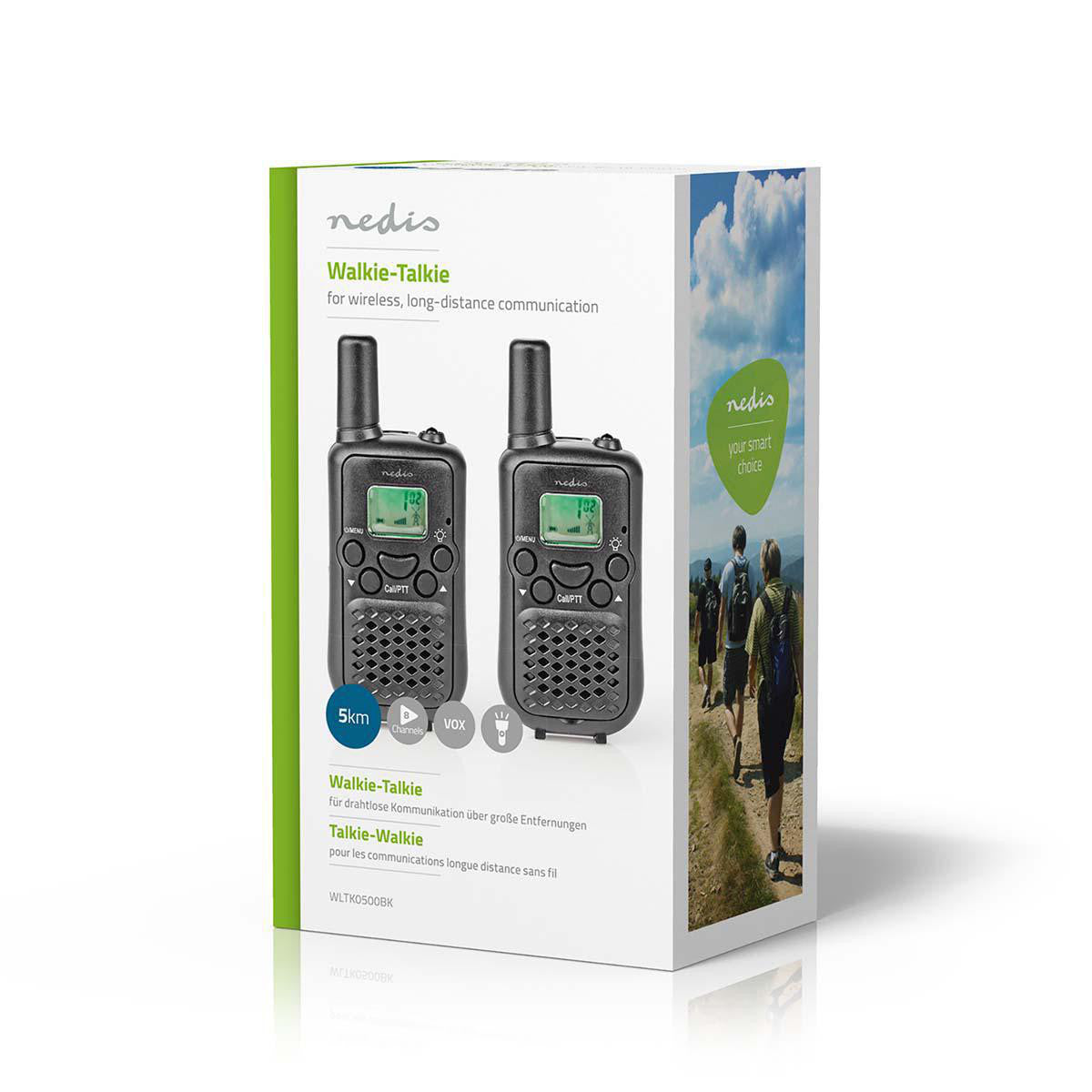 Walkie-talkie | Alcance de 5 km 8 Canales VOX 2 Unidades Negro