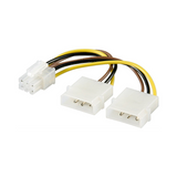 Cable Divisor de Alimentación Interna, PCI Express Hembra 2 x Molex Macho, 0,15 m Multicolor Cables