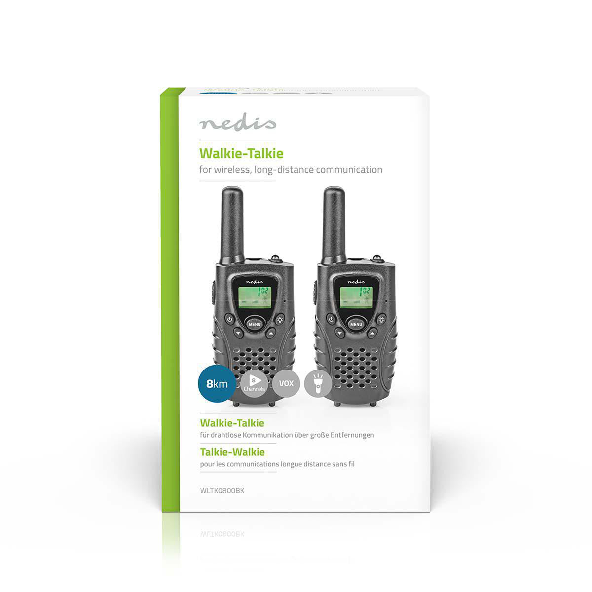 Walkie-talkie | Alcance de 8 km Canales VOX 2 Unidades Negro