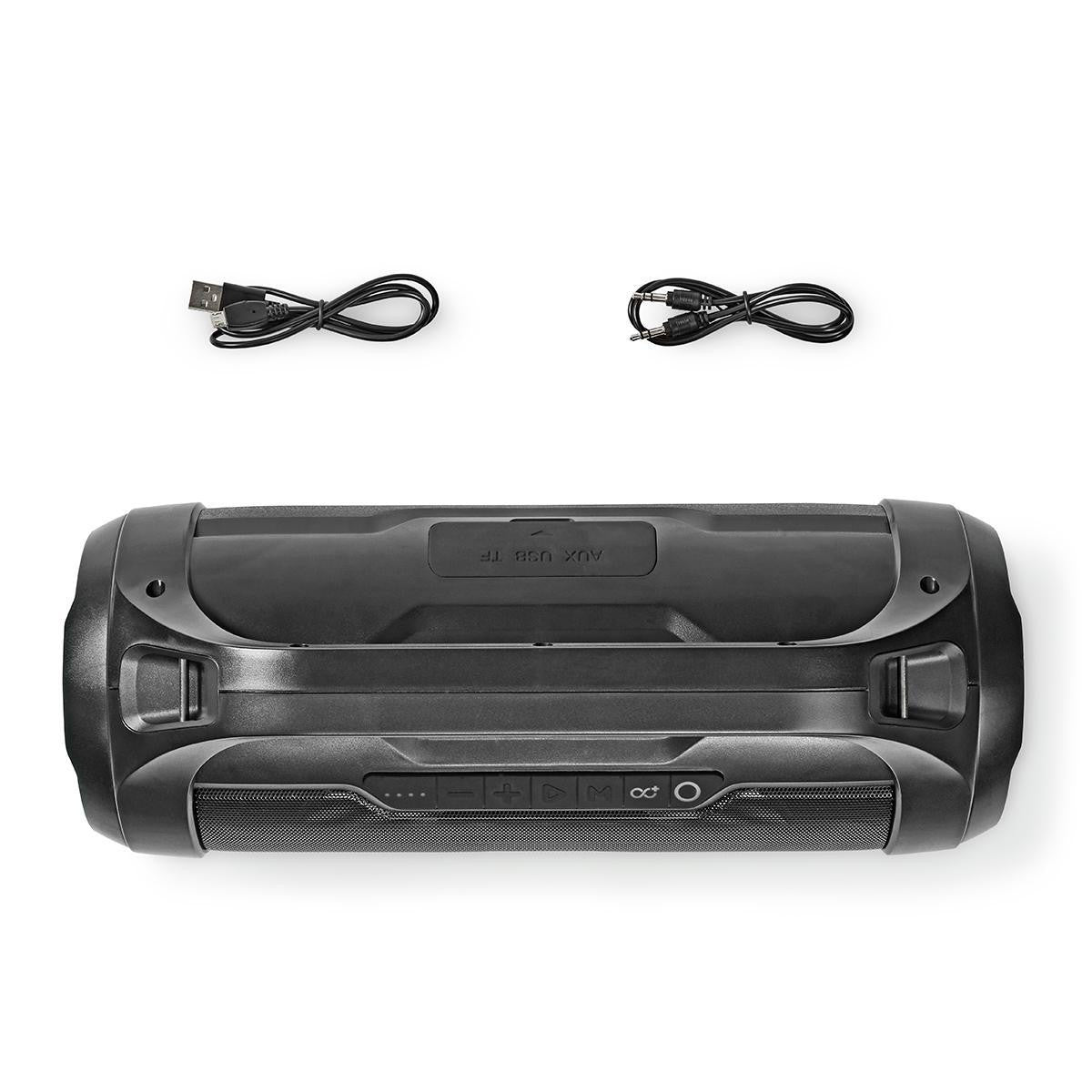 Boombox Bluetooth® Party | Hasta 6 Horas 2.0 60 W Reproducción de Medios: AUX / Micro SD USB Ipx5 Enlazable Asa Transporte Negr