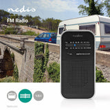 Radio FM | Diseño Portátil AM / Alimentado por Baterias Analógico 1.5 W Pantalla Blanca Negra Salida de Auriculares Aluminio Ne