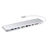 Estación de Acoplamiento Usb-c? 1x Displayport Female / Hdmi Type A VGA Gigabit Anclaje 11-port Plata