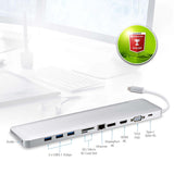 Estación de Acoplamiento Usb-c? 1x Displayport Female / Hdmi Type A VGA Gigabit Anclaje 11-port Plata