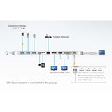 Estación de Acoplamiento Usb-c? 1x Displayport Female / Hdmi Type A VGA Gigabit Anclaje 11-port Plata