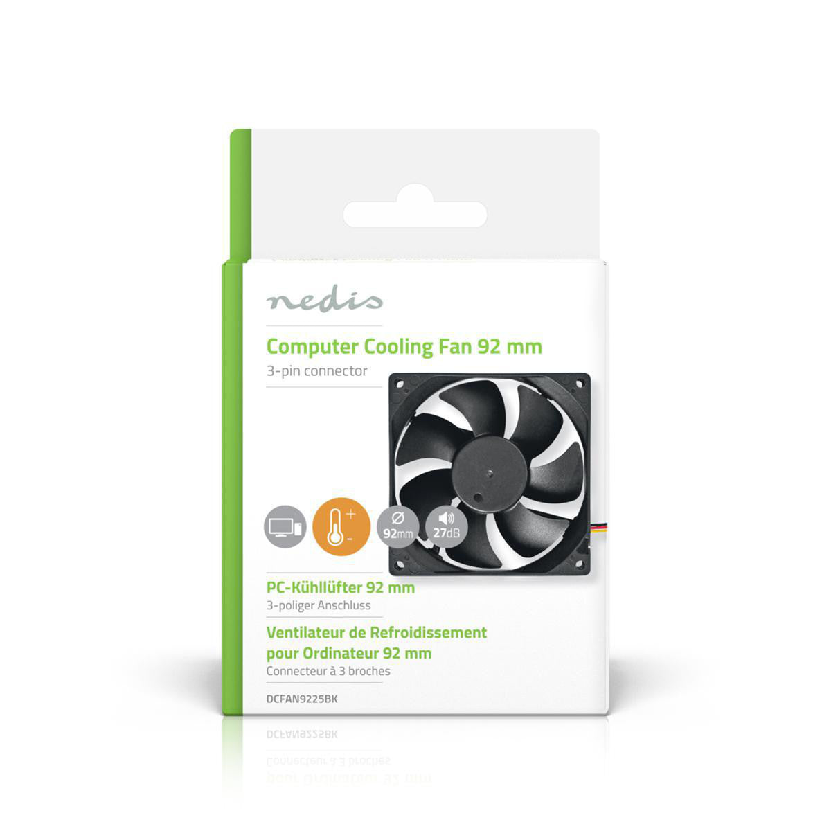 Ventilador DC | Tamaño del Ventilador: 92 mm 3-pin 26.7 dBA Negro