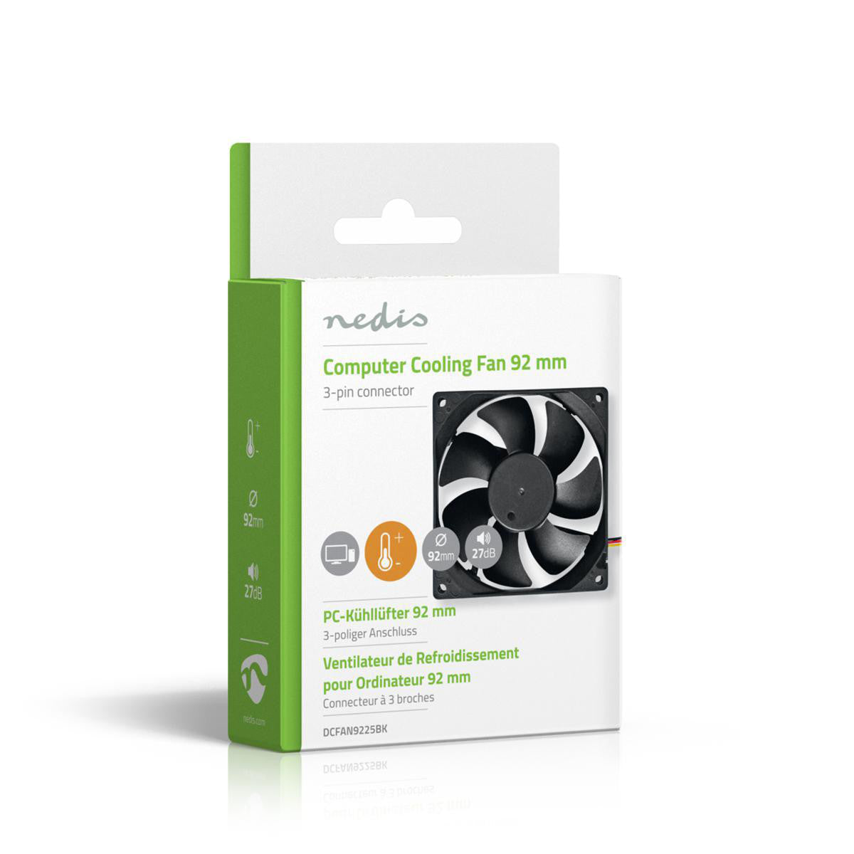 Ventilador DC | Tamaño del Ventilador: 92 mm 3-pin 26.7 dBA Negro