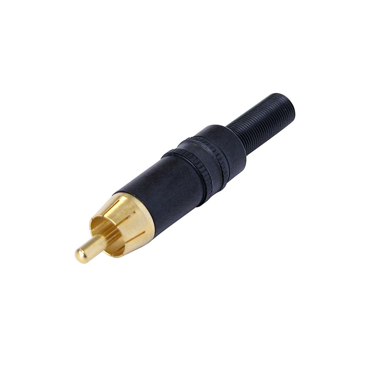 Conector RCA Macho Metal Negro Conectores Audio