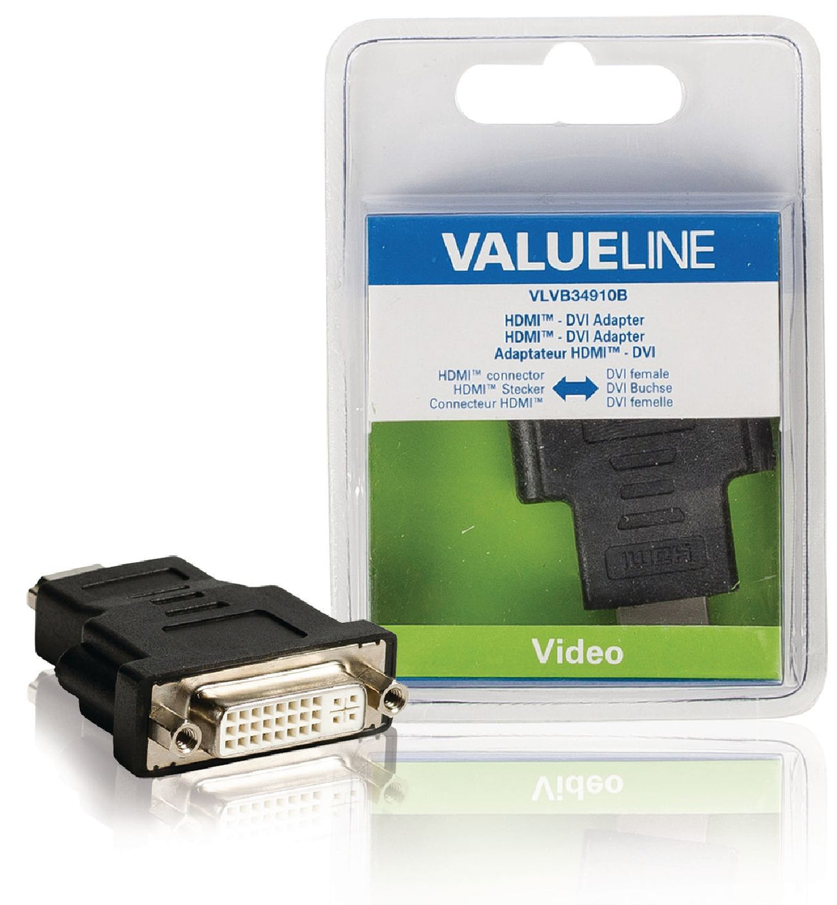 Adaptador Hdmi - DVI con Conector Hembra en Color Negro