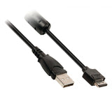 Cable de Datos Para Cámara USB 2.0 A Macho - Conector Canon 12p 2,00 m en Color Negro