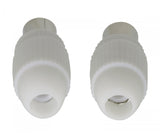 Conector Coaxial Macho + Hembra, 2 uds. en Blanco Antena