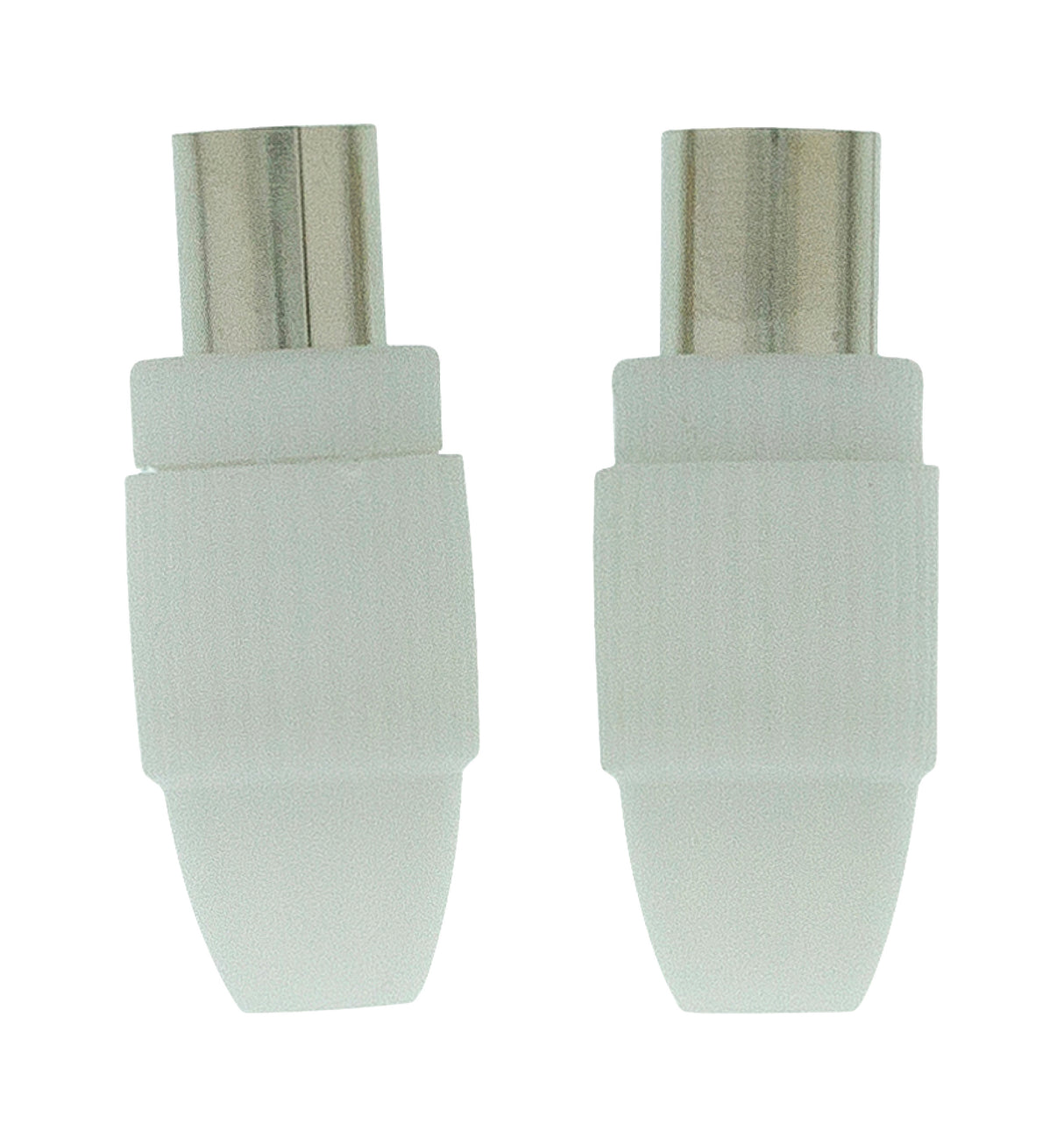 Conector Coaxial Macho + Hembra, 2 uds. en Blanco Antena