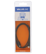 Cable USB 2.0 C Macho - de 1,00 m en Color Negro