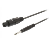 Cable de Altavoces Hembra 2 Pines - Macho 6,35 mm y 5,0 m Gris Oscuro