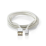 Cable de Carga y Sincronización | Conector Lightning Apple 8 Pines Macho - USB A 3,0 m Aluminio