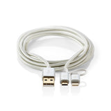 Cable 2 en 1 de Carga y Sincronización | USB Micro B Macho + Conector Lightning Apple 8 Pines - A 1,0 m Aluminio Cables