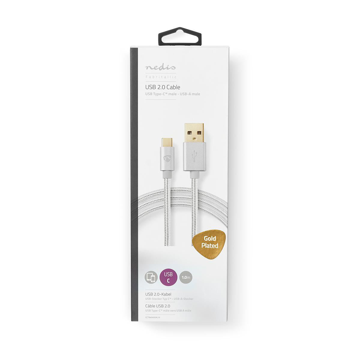 Cable USB 2.0 | Tipo C Macho - A 1,0 m Aluminio