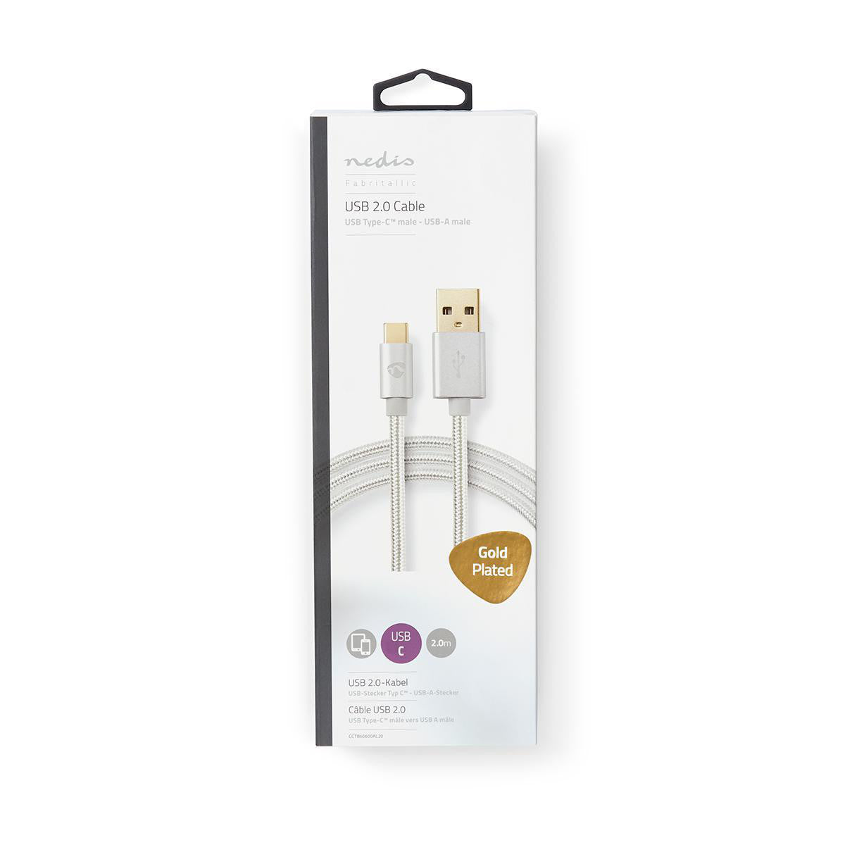 Cable USB 2.0 | Tipo C Macho - A 2,0 m Aluminio