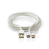 Cable 2 en 1 de Carga y Sincronización | USB Micro B Macho + Tipo C - A 1,0 m Aluminio