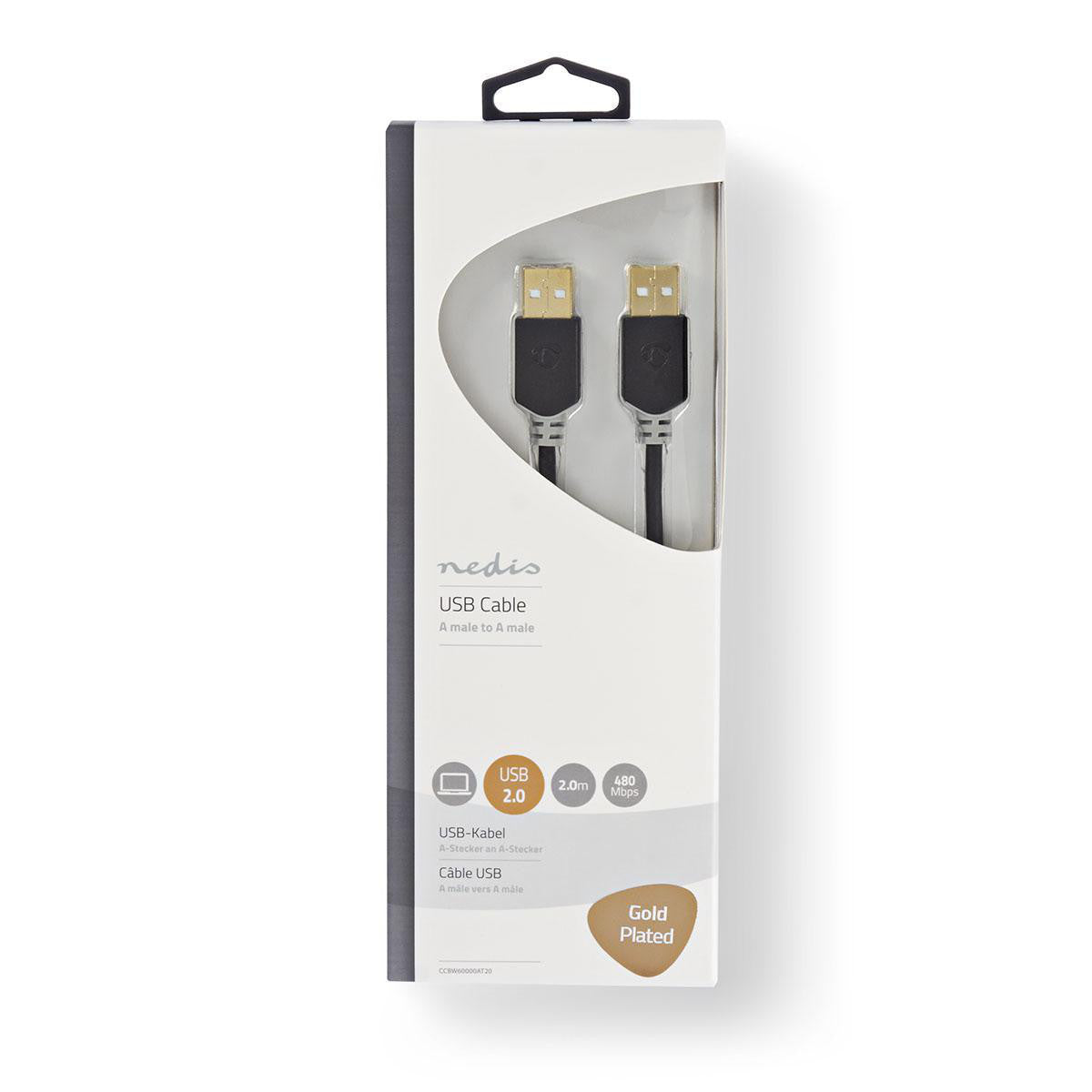 Cable USB 2.0 | A Macho - 2,0 m Antracita