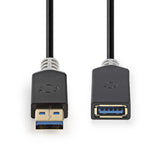 Cable USB 3.0 | A Macho - Hembra 2,0 m Antracita Cables