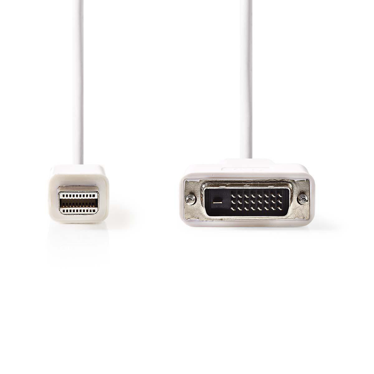 Cable Mini Displayport-dvi | Displayport Macho - Dvi-d de 24+1 Pines 2,0 m Blanco