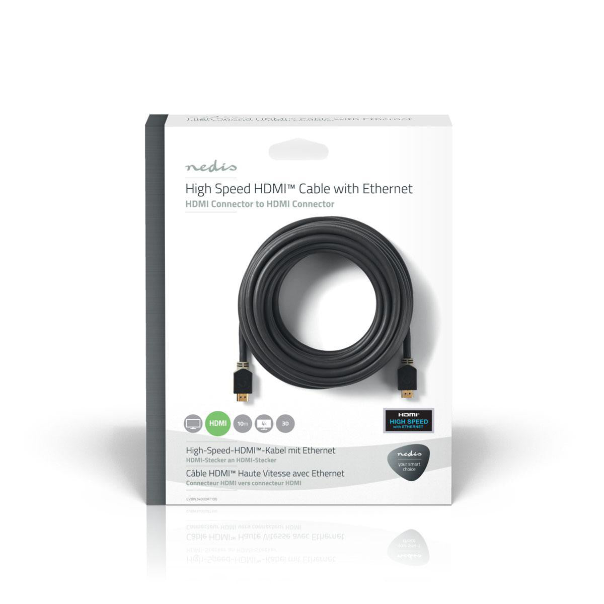 Cable Hdmi de Alta Velocidad con Ethernet | Conector - 10 m Antracita