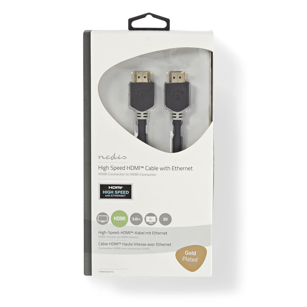 Cable Hdmi? de Alta Velocidad con Ethernet | Conector - 3,0 m Antracita