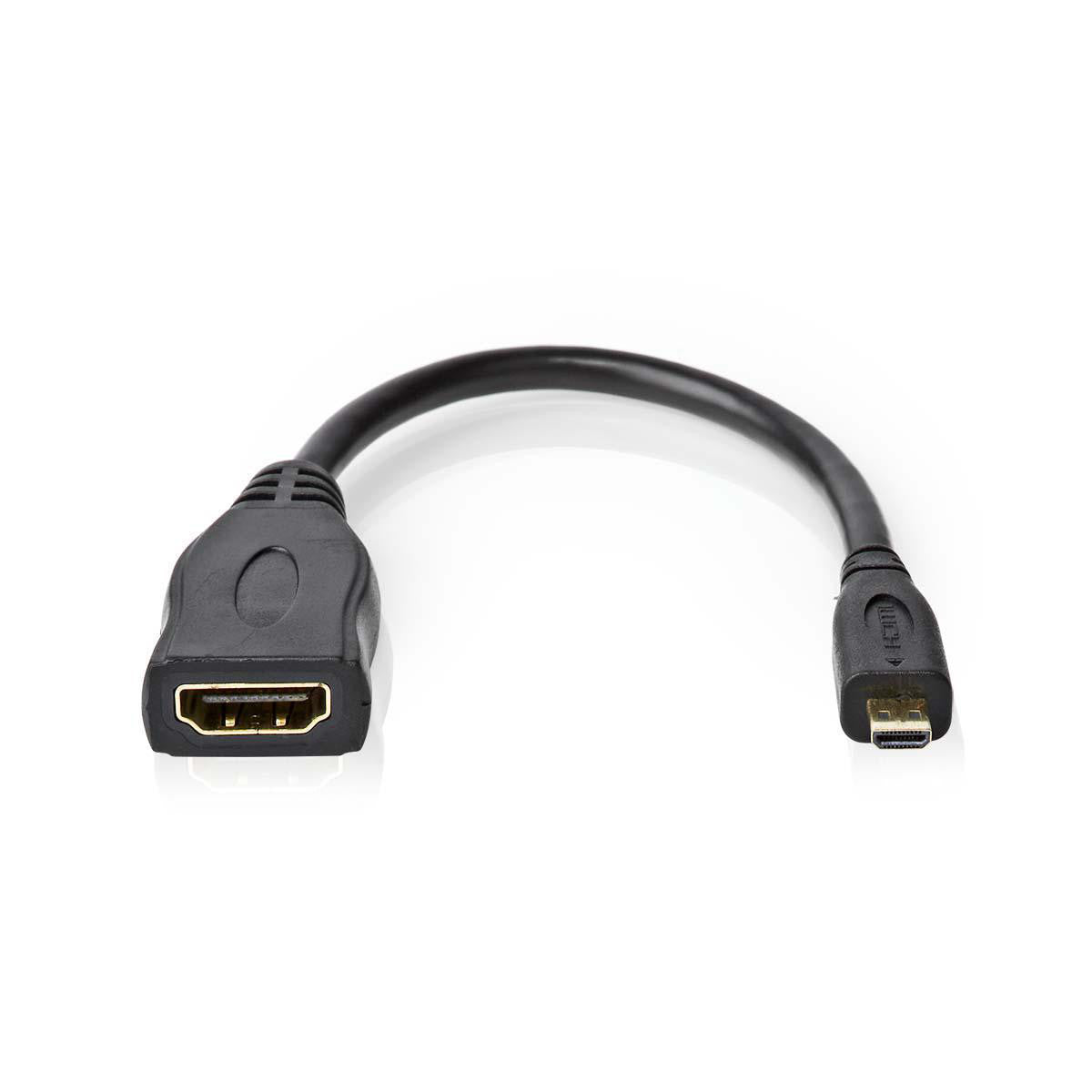 Cable Hdmi? de Alta Velocidad con Ethernet | Microconector - Hembra 0,2 m Negro Hdmi