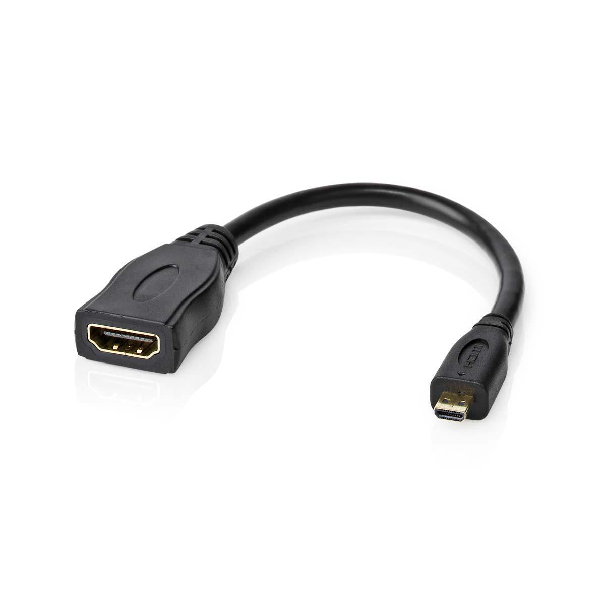 Cable Hdmi? de Alta Velocidad con Ethernet | Microconector - Hembra 0,2 m Negro Hdmi