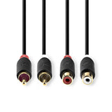 Cable de Audio Estéreo | 2x RCA Macho - Hembra 2,0 m Antracita