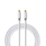 Cable Coaxial de 100 dB | IEC (Coaxial) Macho en Ángulo - 2,0 m Blanco