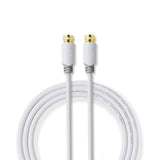 Cable de Satélite y Antena | F Macho - 2,0 m Blanco