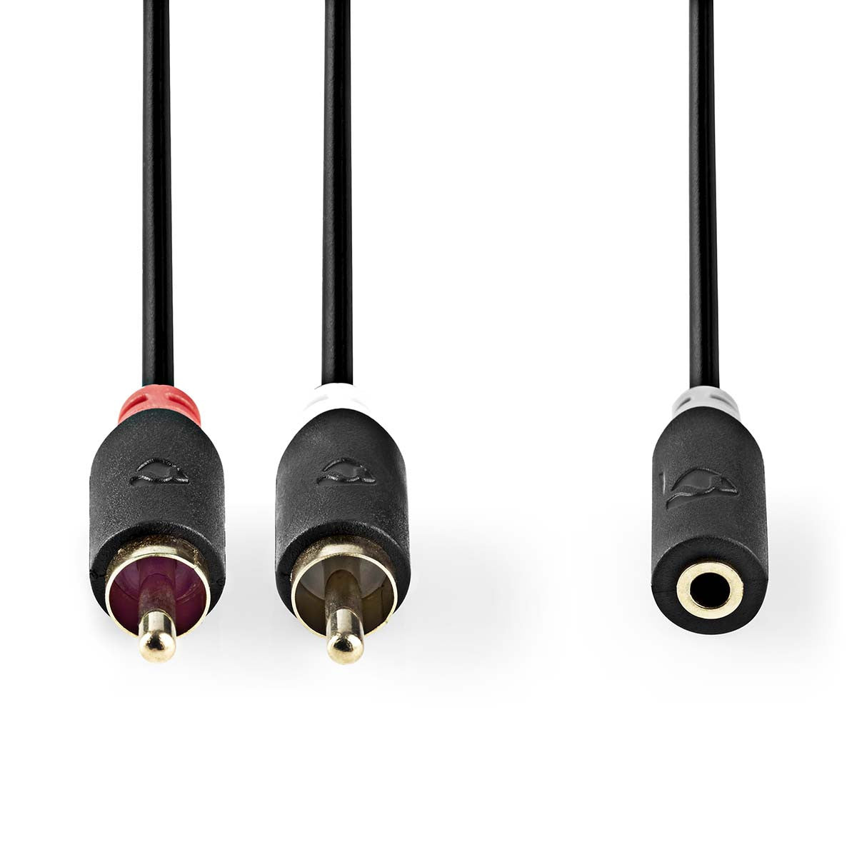 Cable de Audio Estéreo | 2x RCA Macho - Hembra 3,5 mm 0,2 m Antracita Adaptador