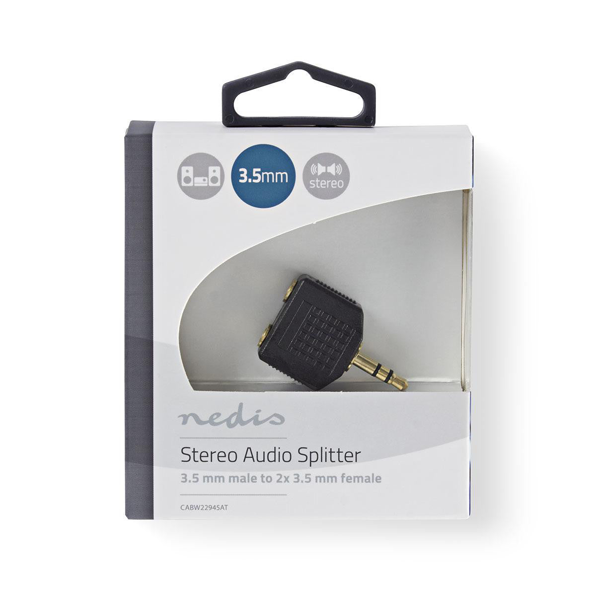 Adaptador de Audio Estéreo | Macho 3,5 mm - 2x Hembra