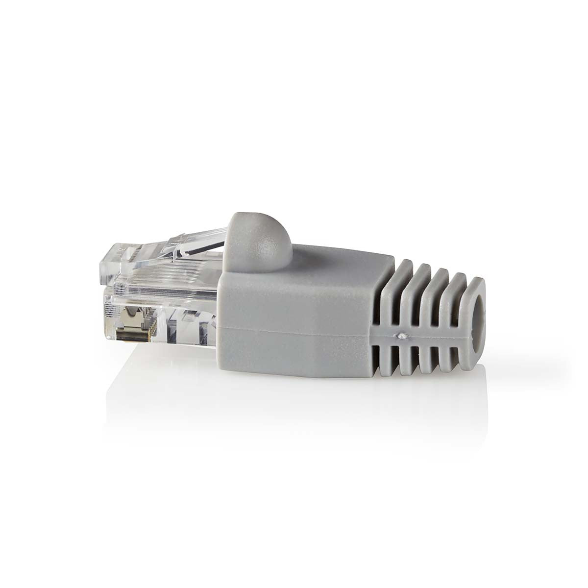 Set de Conectores Red Cat6 UTP | Rj45 Macho - Funda Protectora Independiente Para Conector 10 Unidades Gris