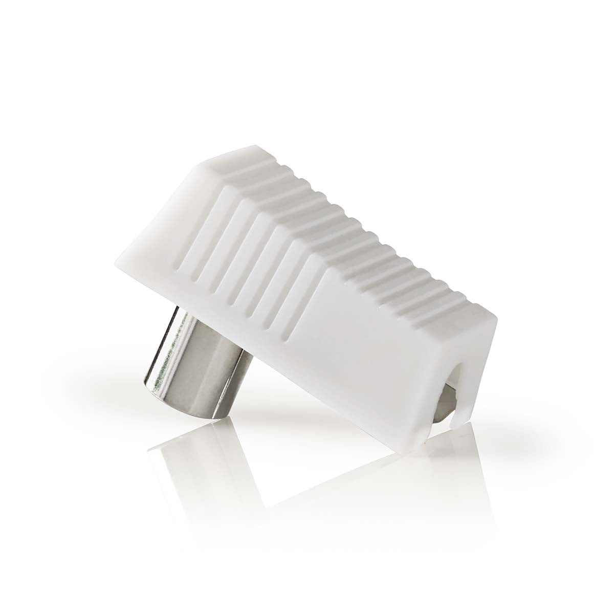 Conector IEC (Coaxial) | Macho + Hembra - En Ángulo 2 Unidades Blanco