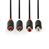 Cable de Audio Estéreo | 2x RCA Macho - Hembra 2,0 m Antracita