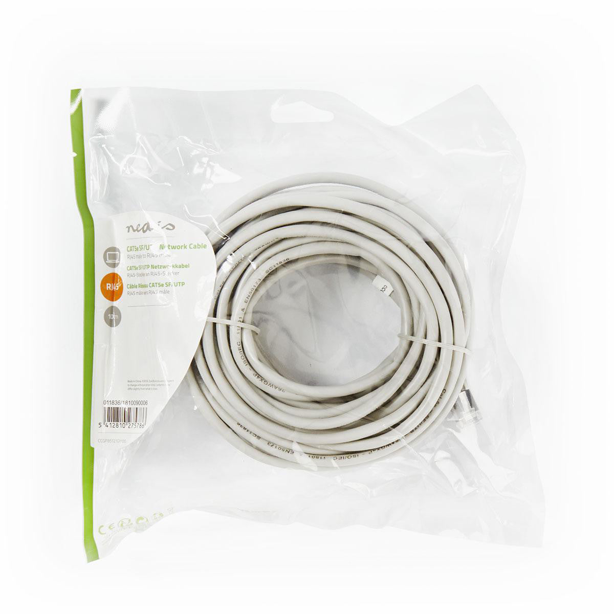 Cable de Red Cat5e Sf/utp | Rj45 Macho - 10 m Gris