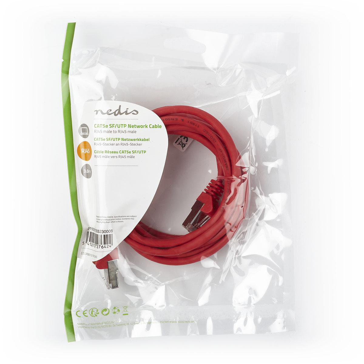 Cable de Red CAT5e SF/UTP | RJ45 Macho - RJ45 Macho | 3,0 m | Rojo