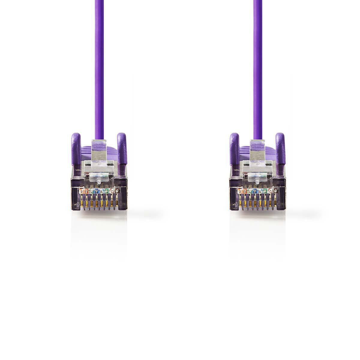 Cable Cat 5e | Sf/utp Rj45 (8p8c) Macho 0.50 m Redondo PVC Violeta Bolsa Polybag Cables