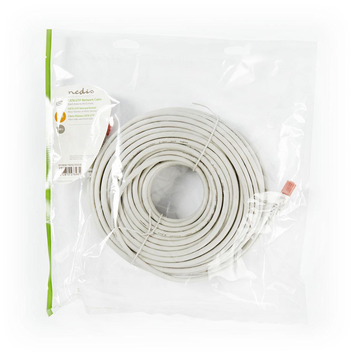 Cable de Red Cat6 UTP | Rj45 Macho - 0,30 m Gris