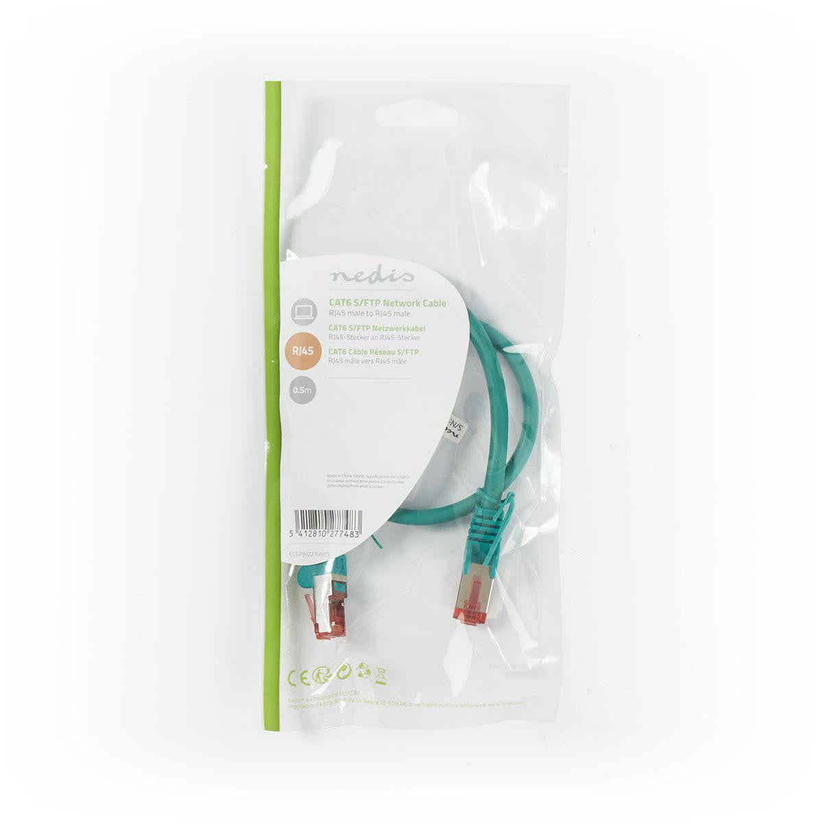 Cable de Red Cat6 S/ftp | Rj45 Macho - 0,5 m Verde