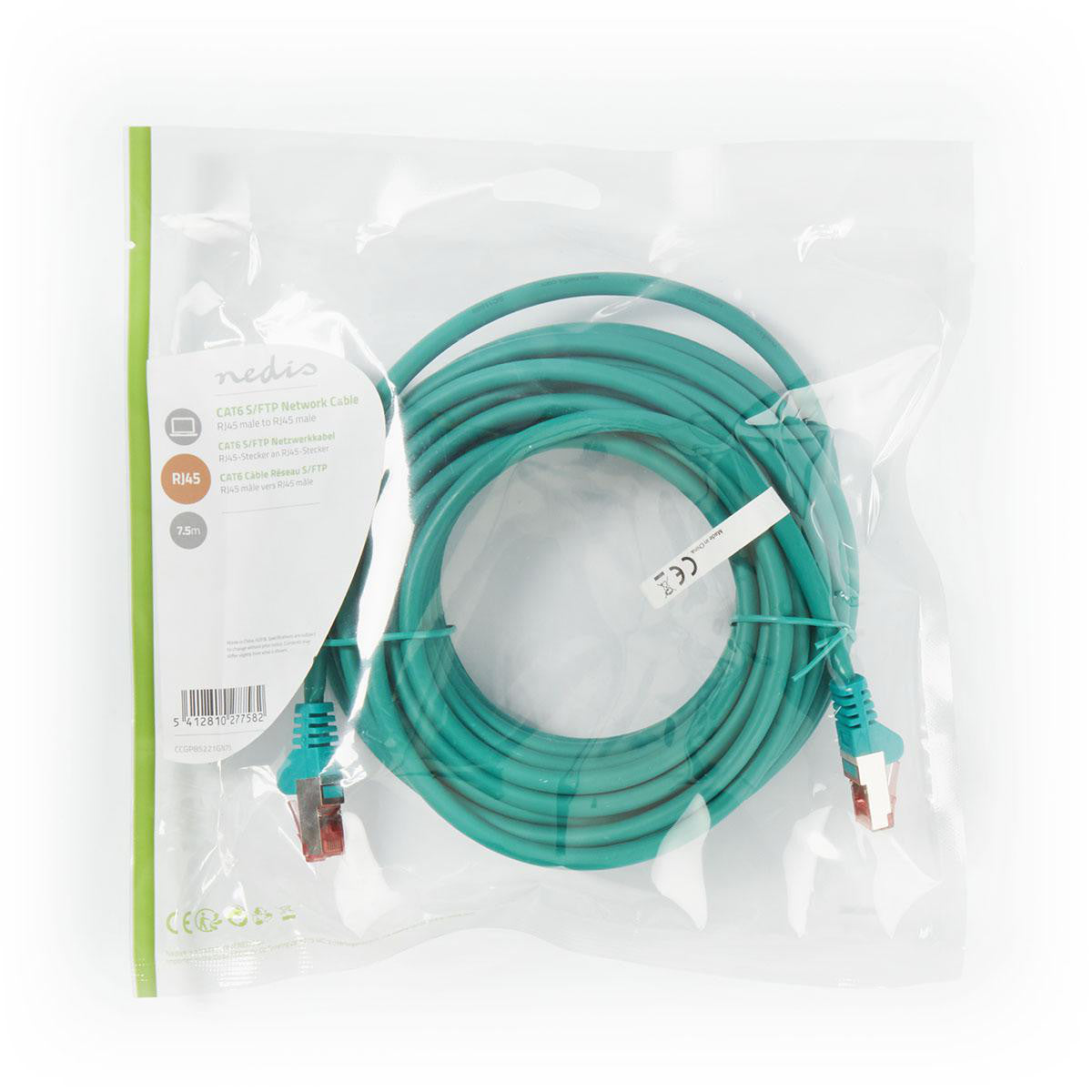 Cable de Red Cat6 S/ftp | Rj45 Macho - 7,5 m Verde